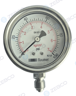 Baumer All SS Pressure Gauge Bourdon Type <span class='text-primary'> (AD Model) </span>