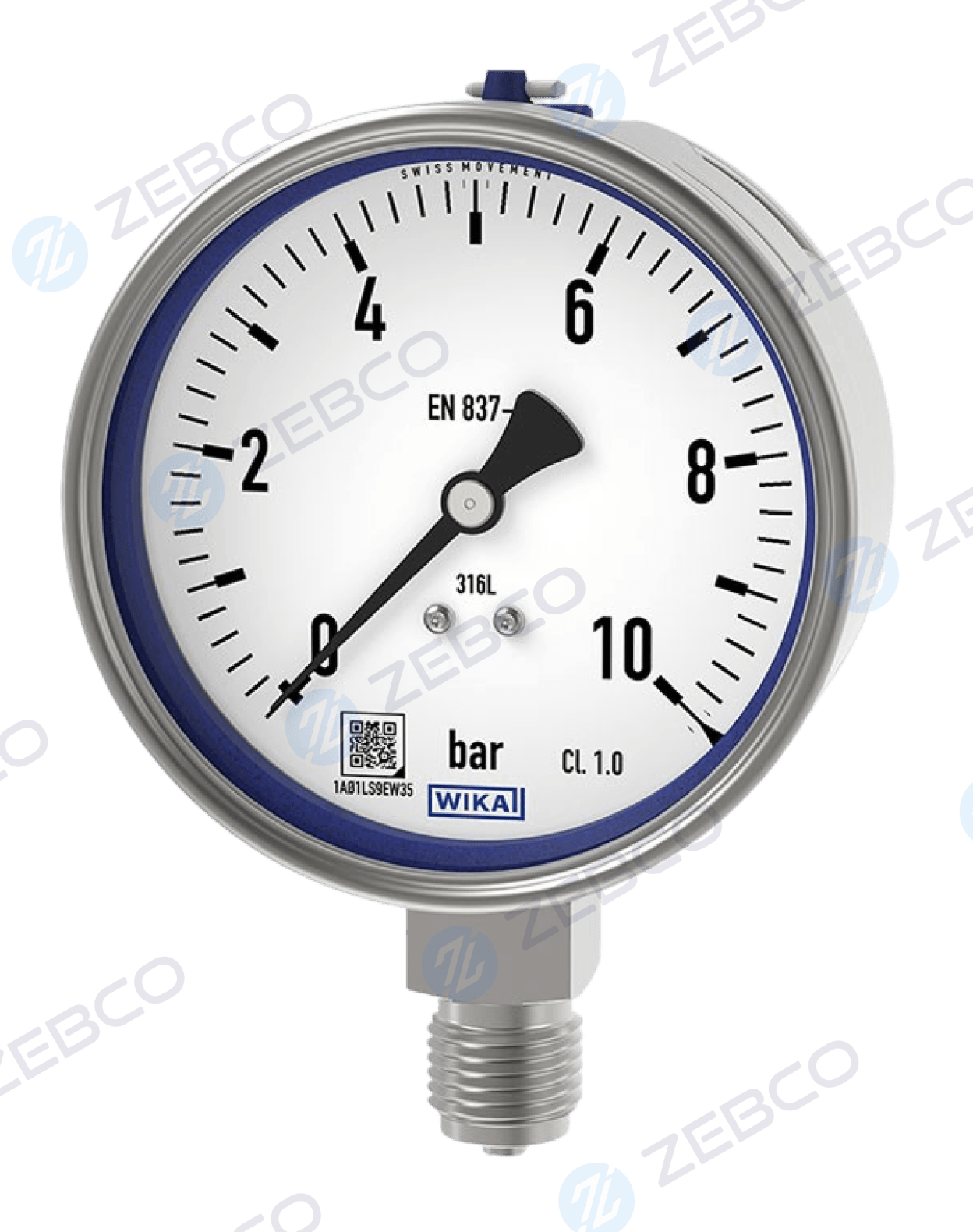 WIKA Bourdon Tube SS Industrial Pressure Gauge 232.50/233.50 | Zebco Engineering