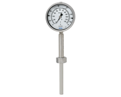 Gas-actuated thermometer, highly vibration resistant